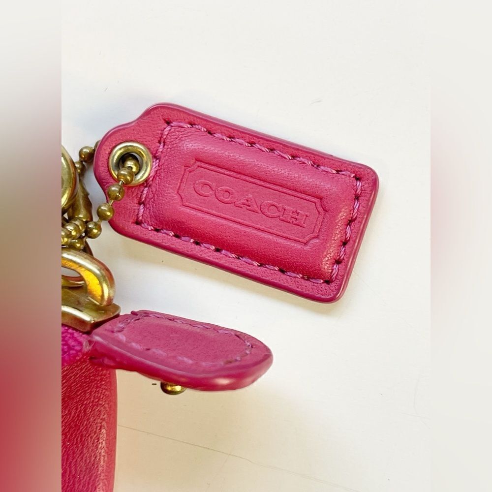 COACH PINK PARK STRAW CLUTCH Y2K wristlet BAG - Picture 7 of 10